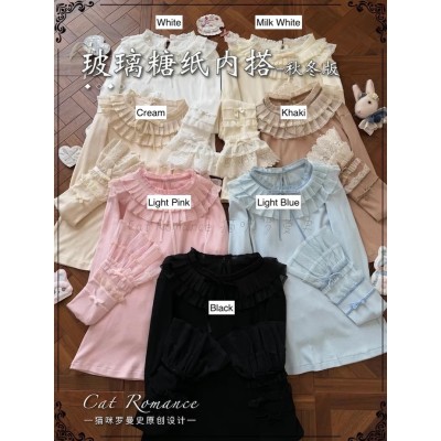 Cat Romance Cellophane Candy Wrapper Autumn Winter Edition Blouse(Reservation/7 Colours/Full Payment Without Shipping)